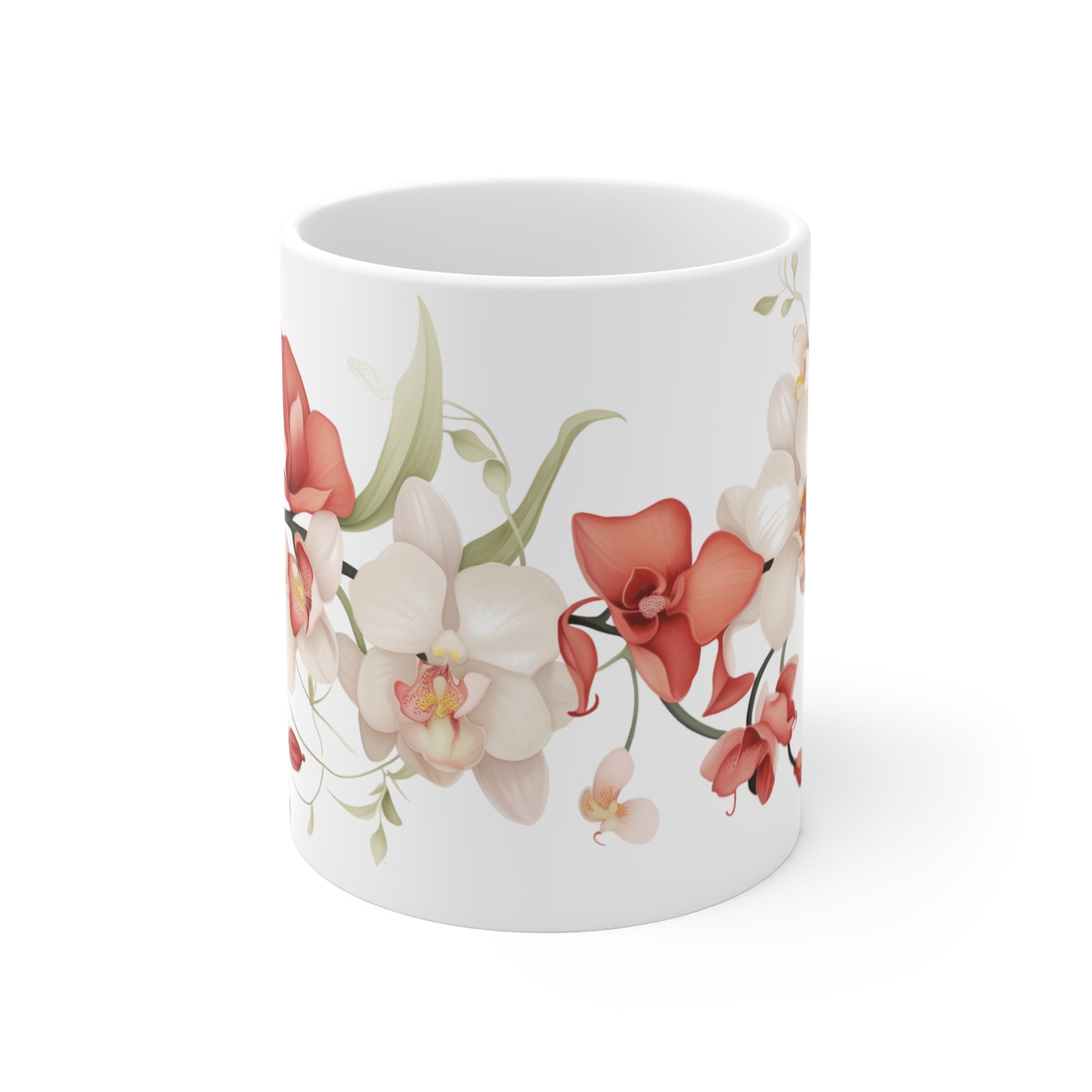 1960's style pattern of rare and delicate orchids coffee mug whatmart