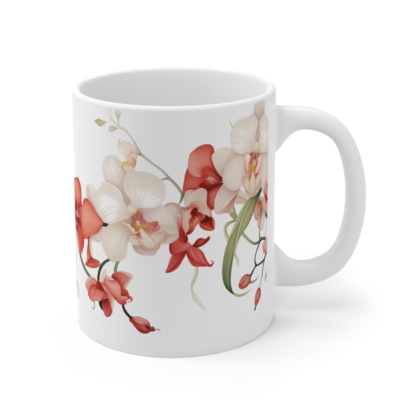 1960's style pattern of rare and delicate orchids coffee mug whatmart