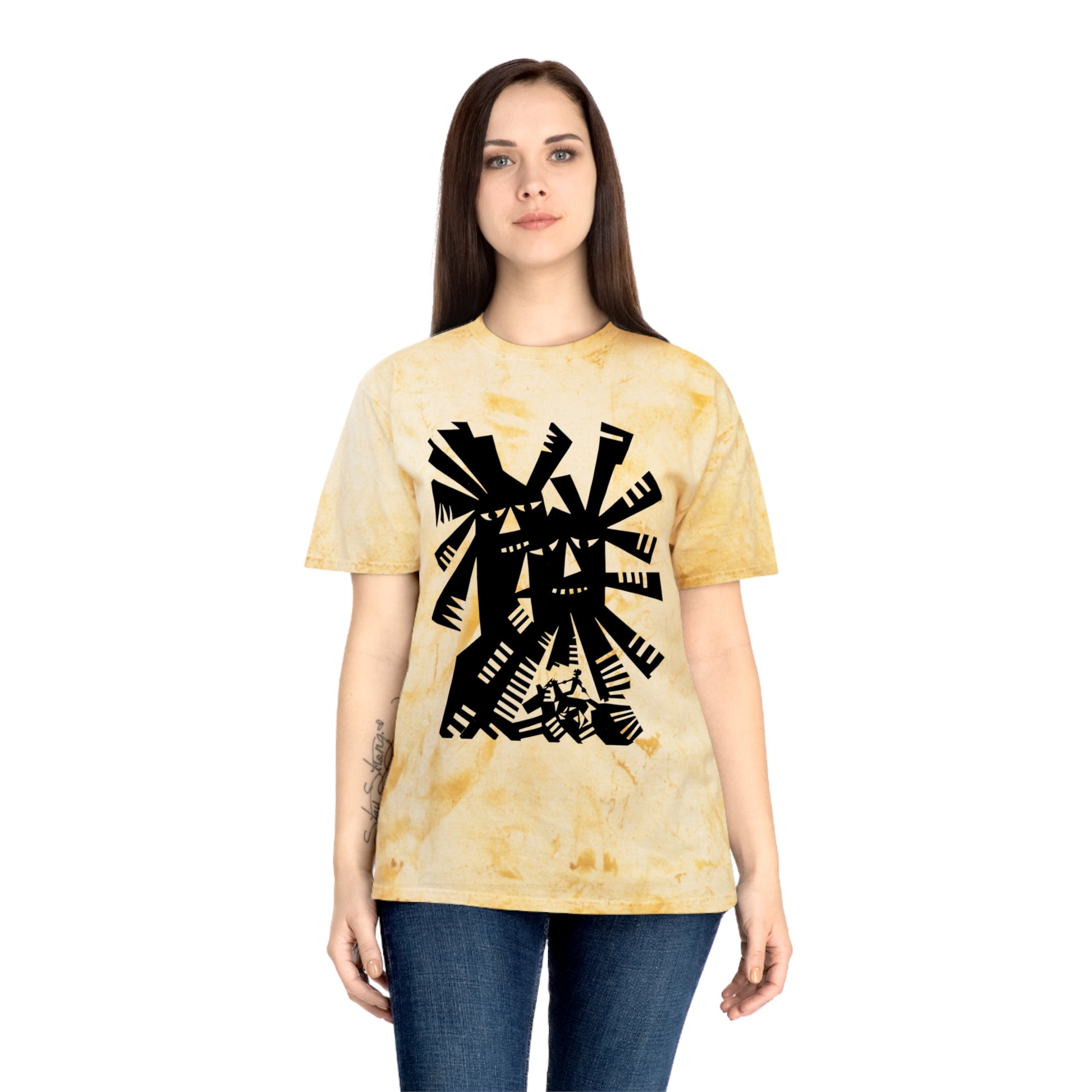 1966 don quixote windmill illustration by tadeusz michaluk unisex color blast tshirt whatmart