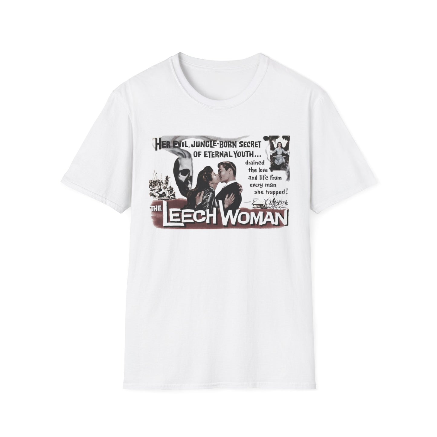 1960 low budget horror rejuvenation film the leech woman movie poster tshirt