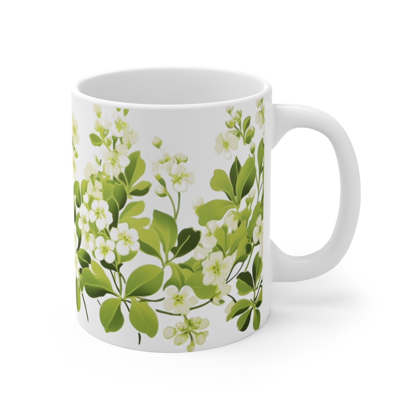 1970's wallpaper pattern style of pretty white verbena's coffee mug whatmart