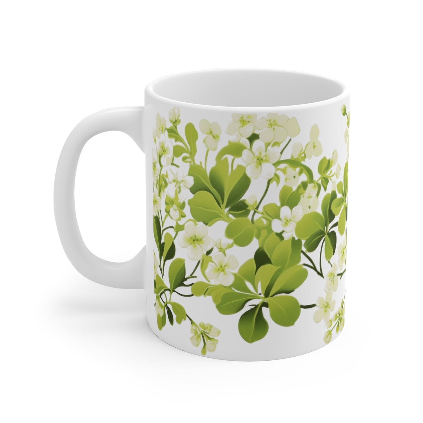 1970's wallpaper pattern style of pretty white verbena's coffee mug whatmart