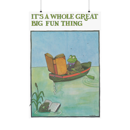 1972 reading poster by tomi ungerer "it's a whole great big fun thing" reproduction matte vertical poster whatmart