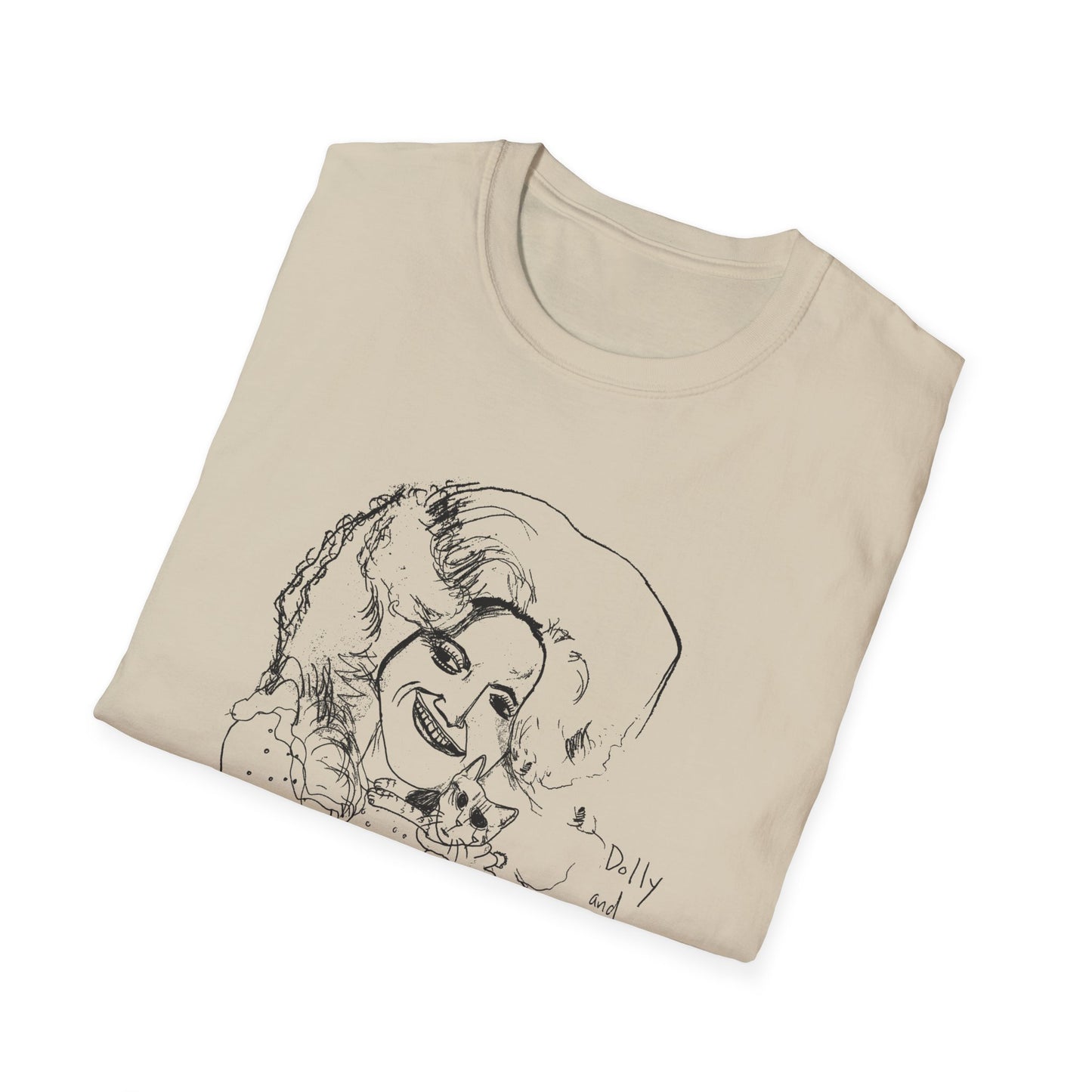 dolly and cat drawing tshirt
