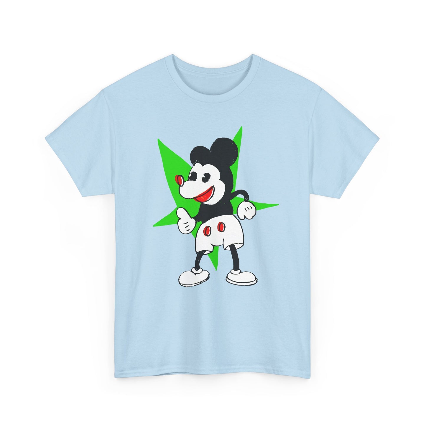 vintage japanese mickey with weird green star fan art tshirt