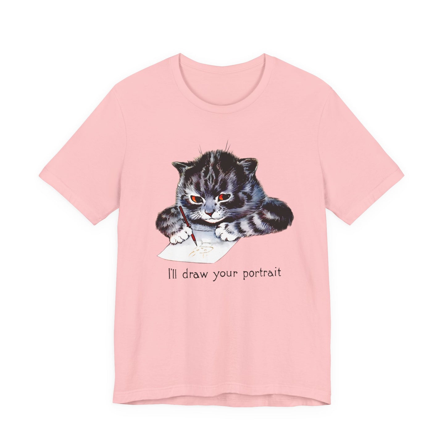 louis wain anthropomorphized cat painting i'll draw your portrait tshirt