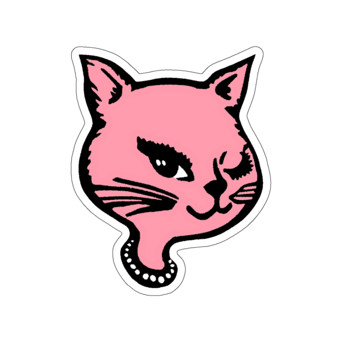 1990s winking cat matte version (no sparkles) kiss-cut sticker whatmart