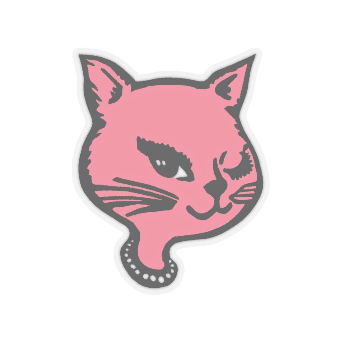 1990s winking cat matte version (no sparkles) kiss-cut sticker whatmart