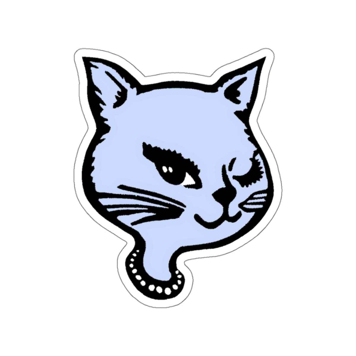 1990s winking cat matte version (no sparkles) mauve kiss-cut sticker whatmart