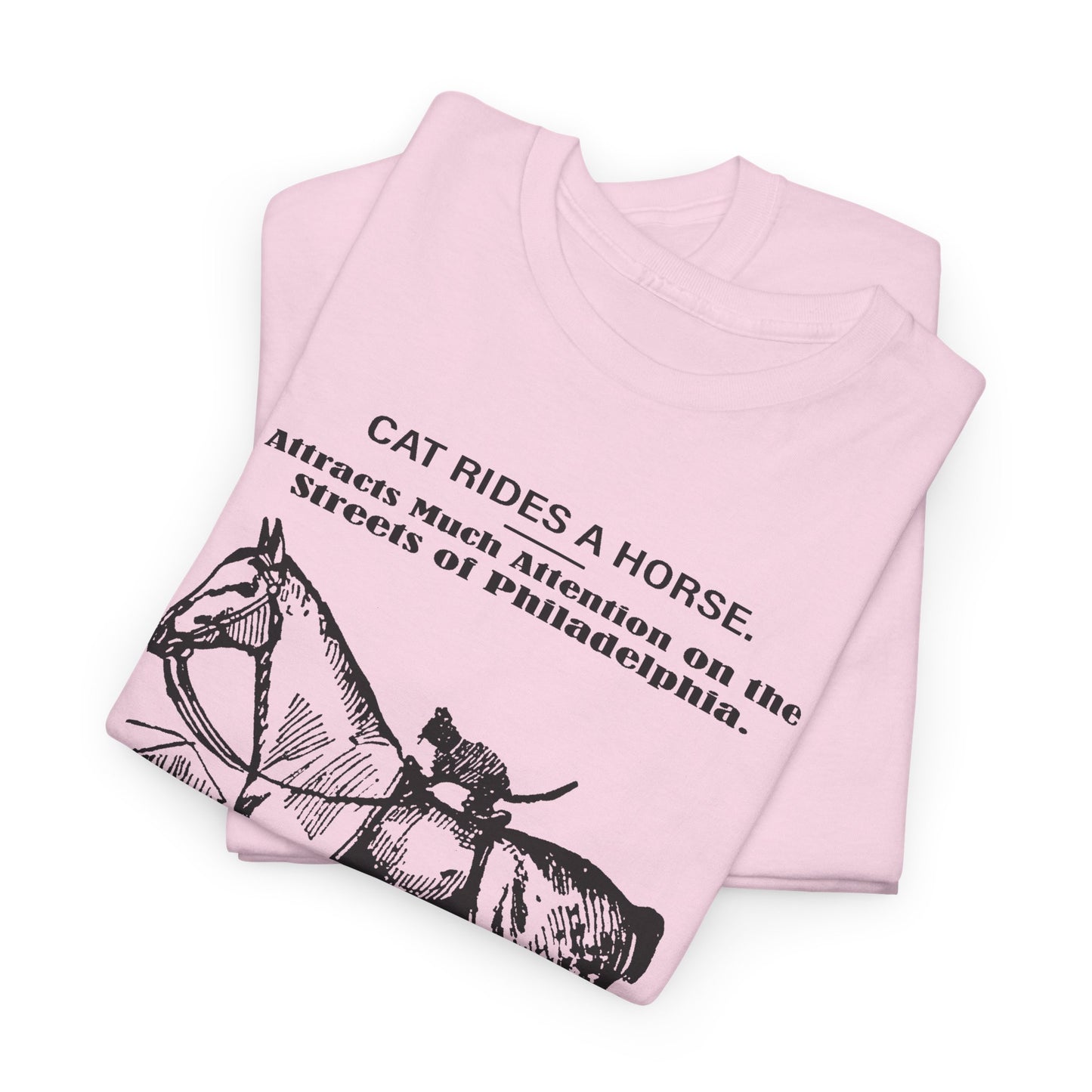 1898 cat named waffles rides horse news article drawing reproduction tshirt