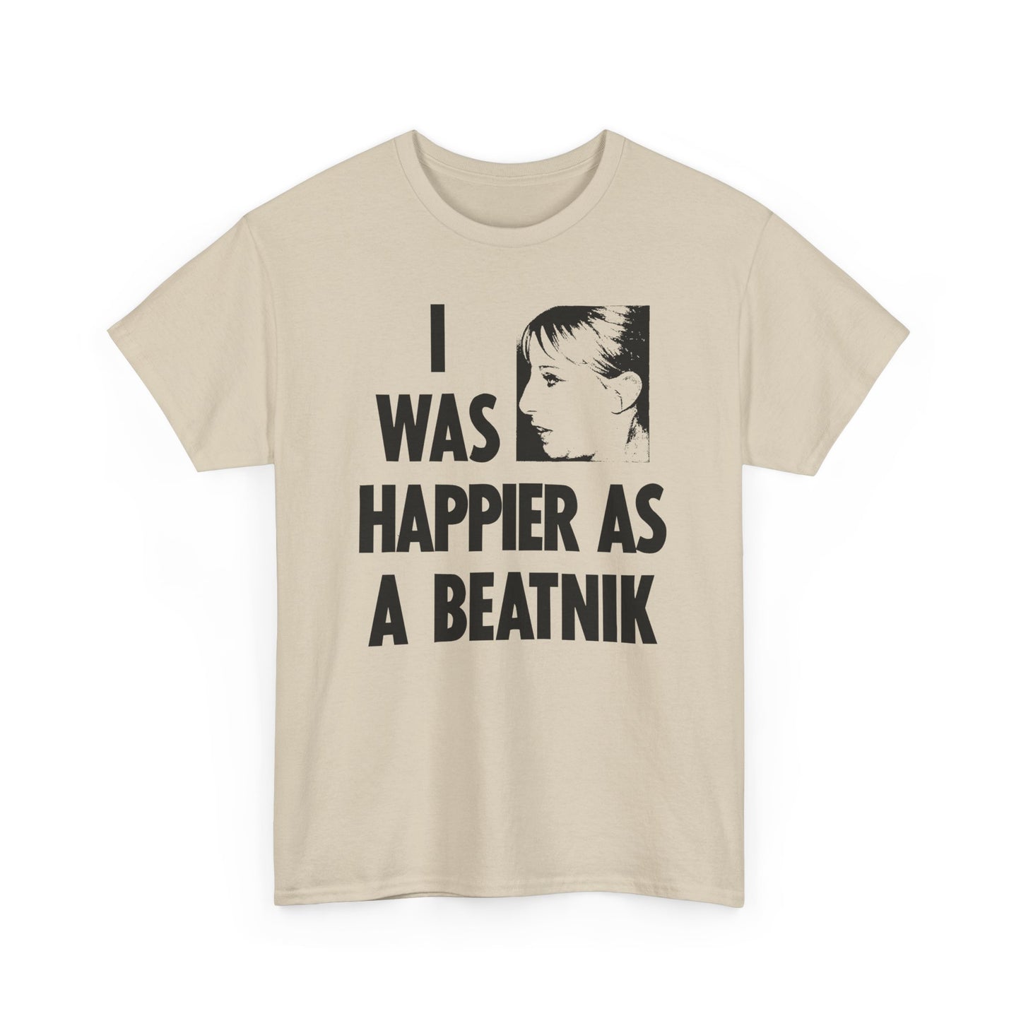 1965 national enquirer barbra streisand moans i was happier as a beatnik reproduction tshirt