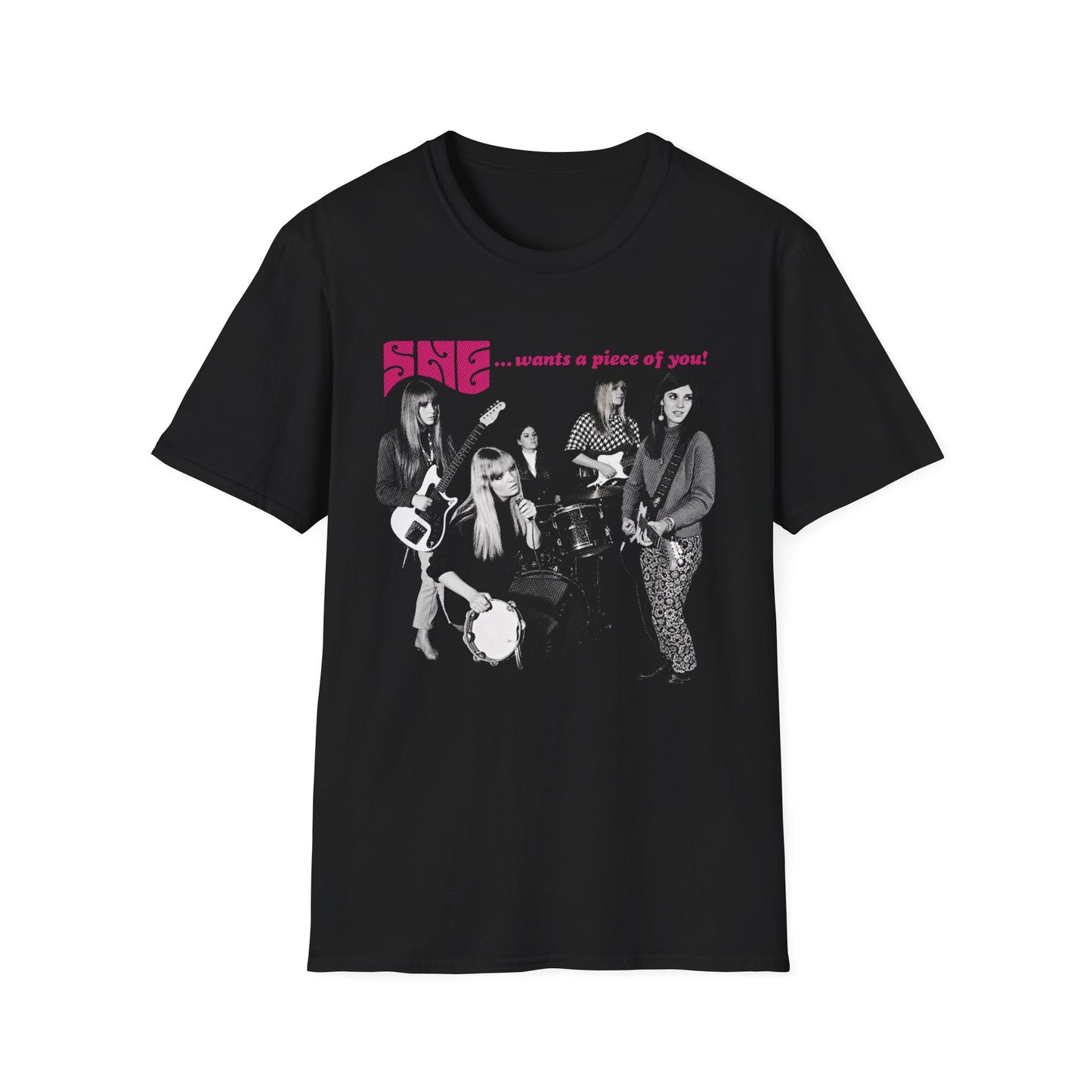 1960s california garage band SHE wants a piece of you tshirt
