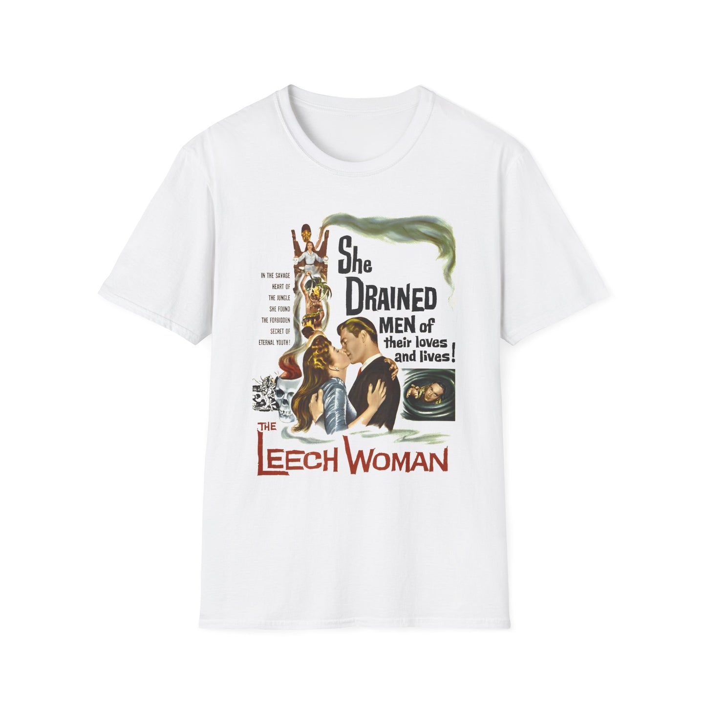 1960 low budget horror rejuvenation film the leech woman movie poster tshirt