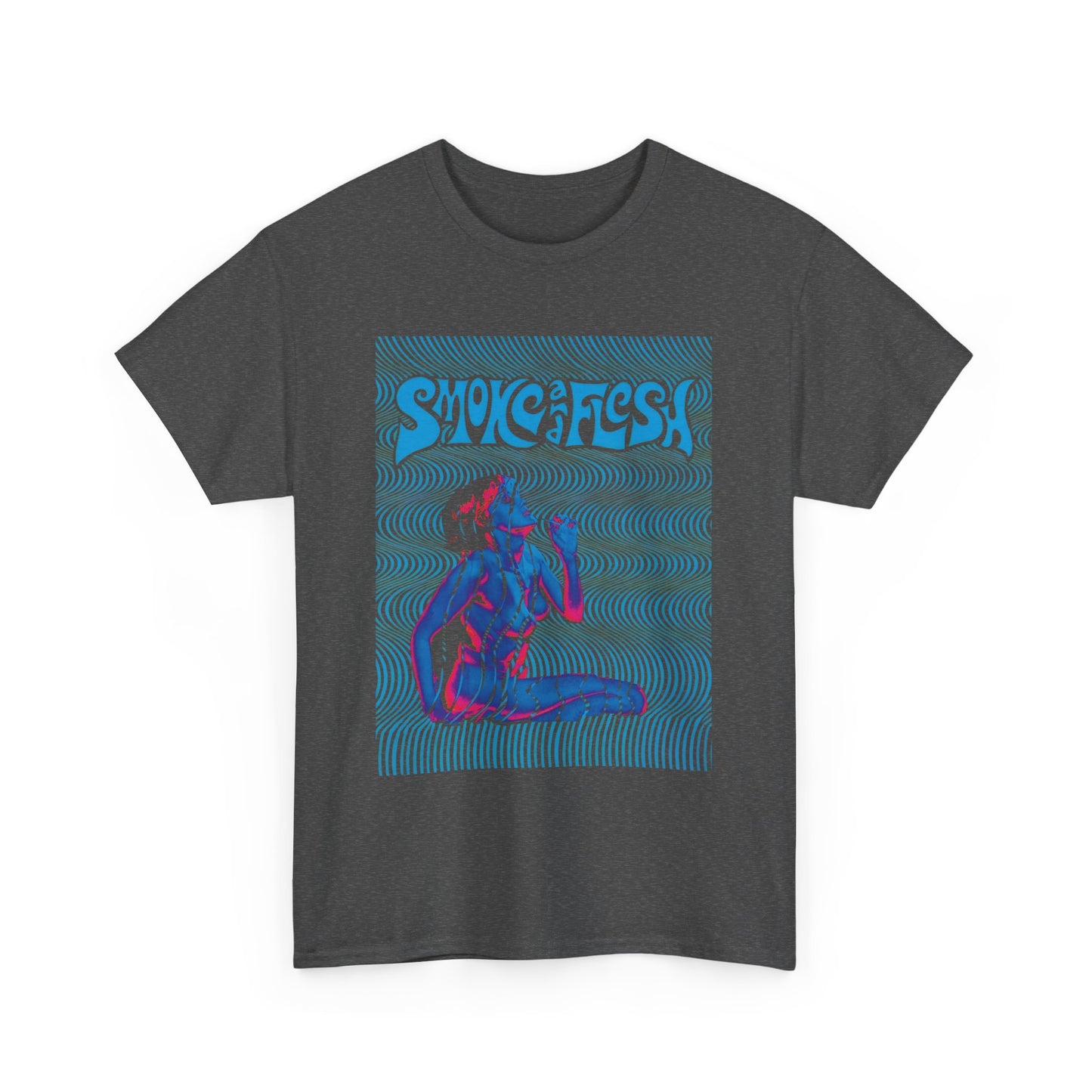 1960s psychedelic poster smoke and flesh reproduction tshirt