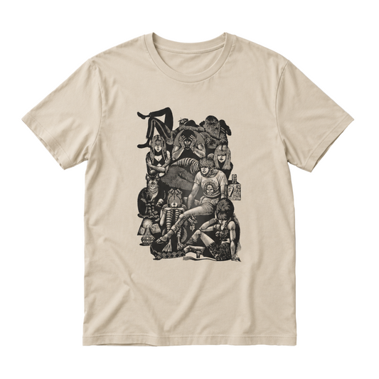 1965 wood engraving "bestiarum juvenile” graphic by fritz eichenberg tshirt