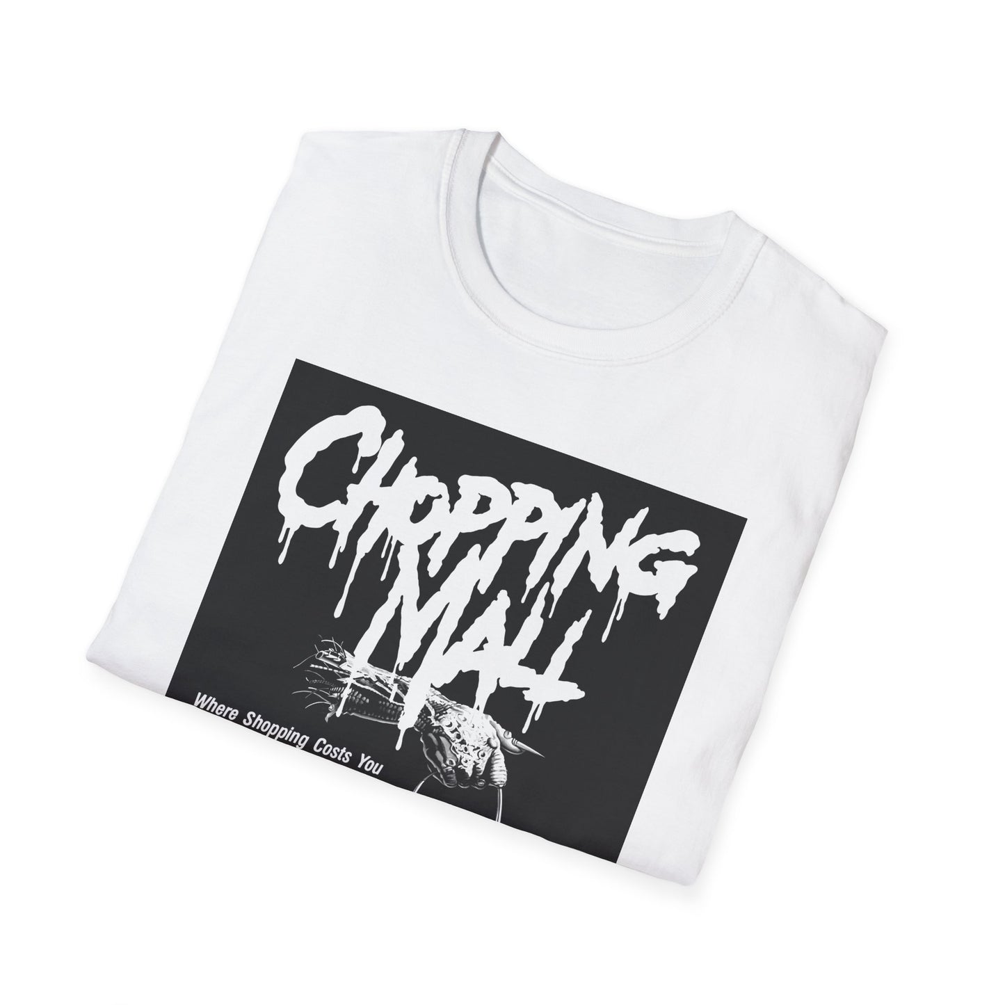 chopping mall 1986 poster black and white tshirt