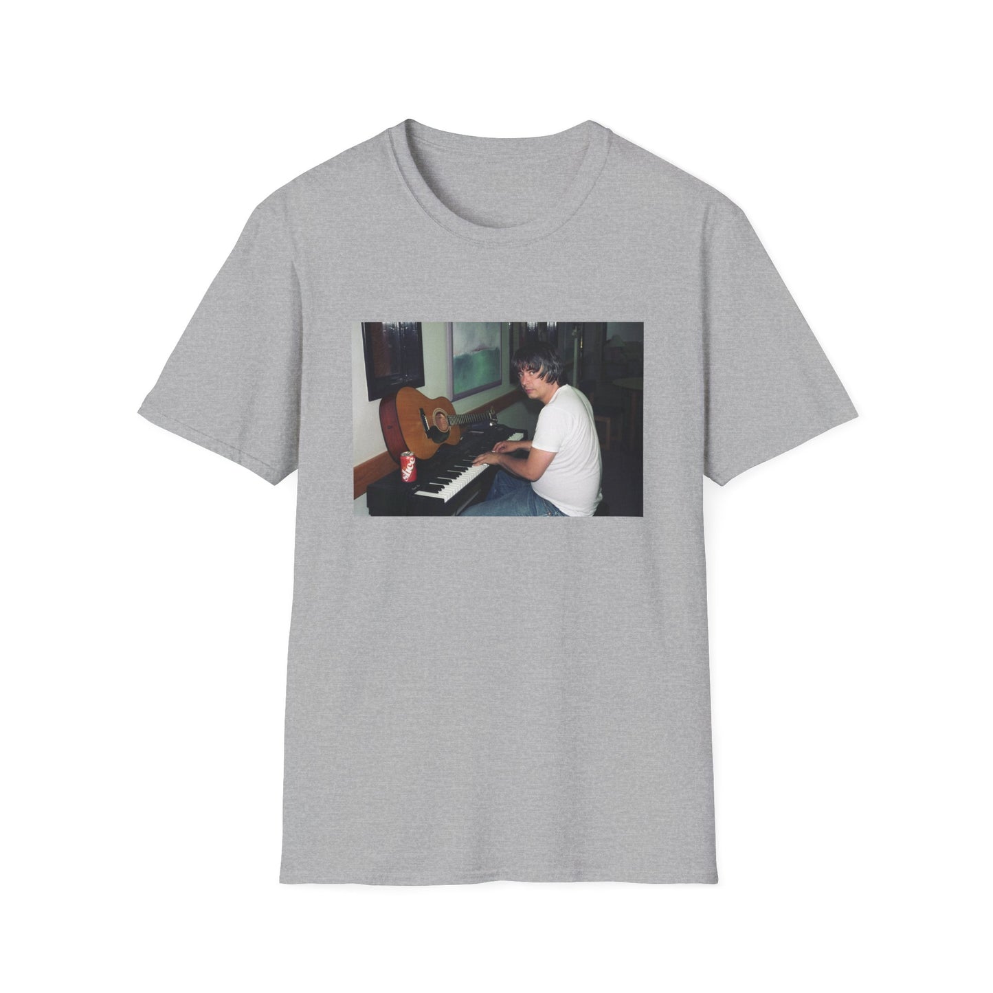 daniel johnston playing piano tshirt