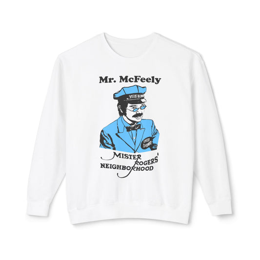 vintage mr mcfeely from mr rogers custom reproduction 100% cotton sweatshirt