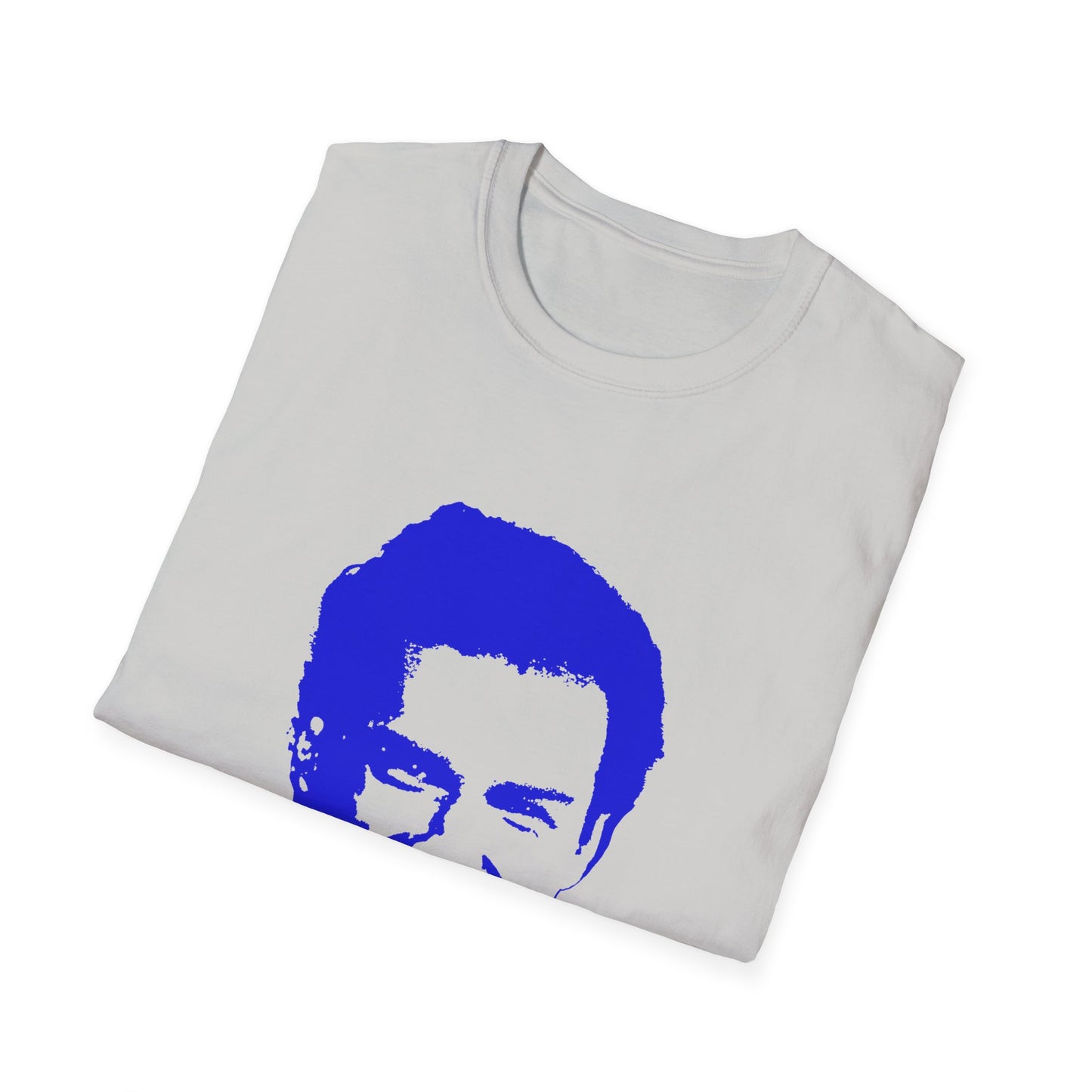 norm macdonald blue stencil face tshirt