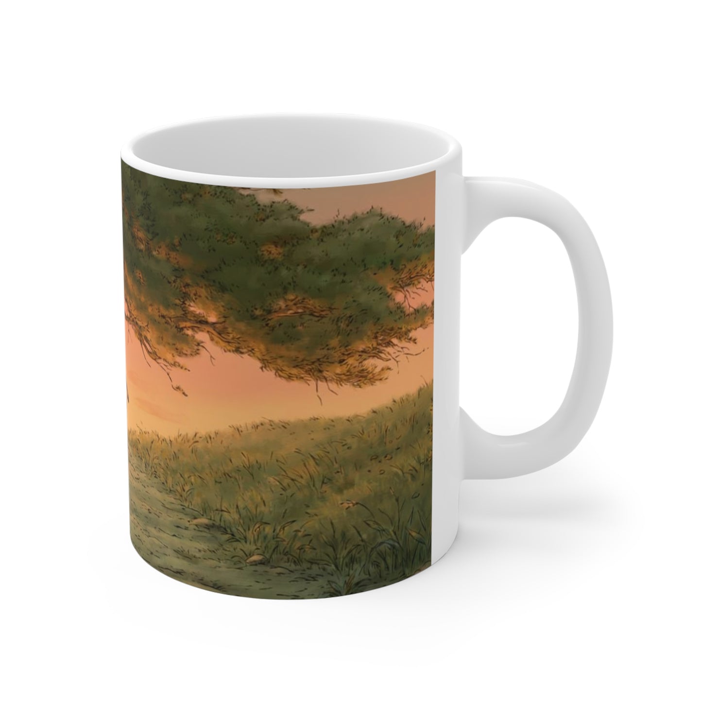 winnie the pooh and christopher robin walking through the forest mug