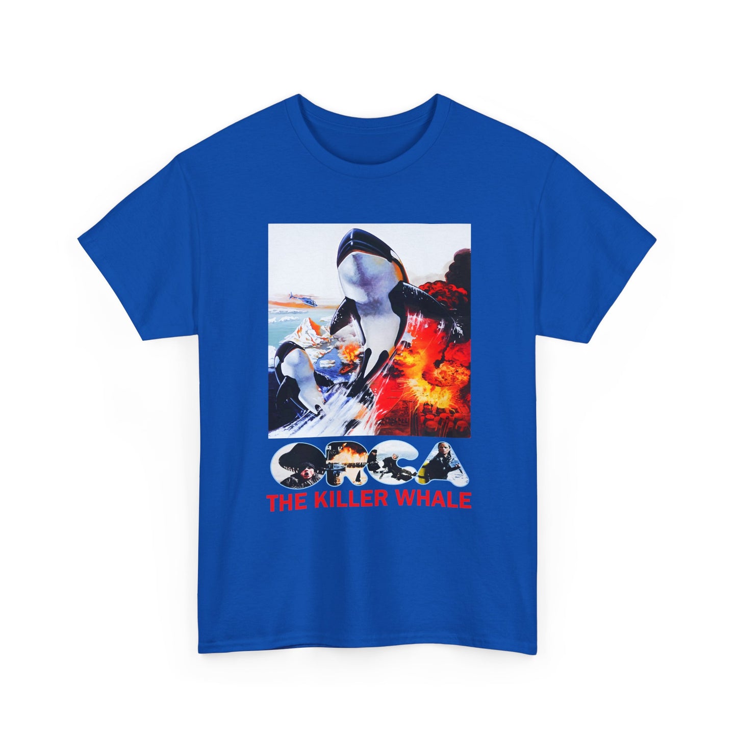 1977 orca the killer whale japanese movie poster custom edit with english title tshirt