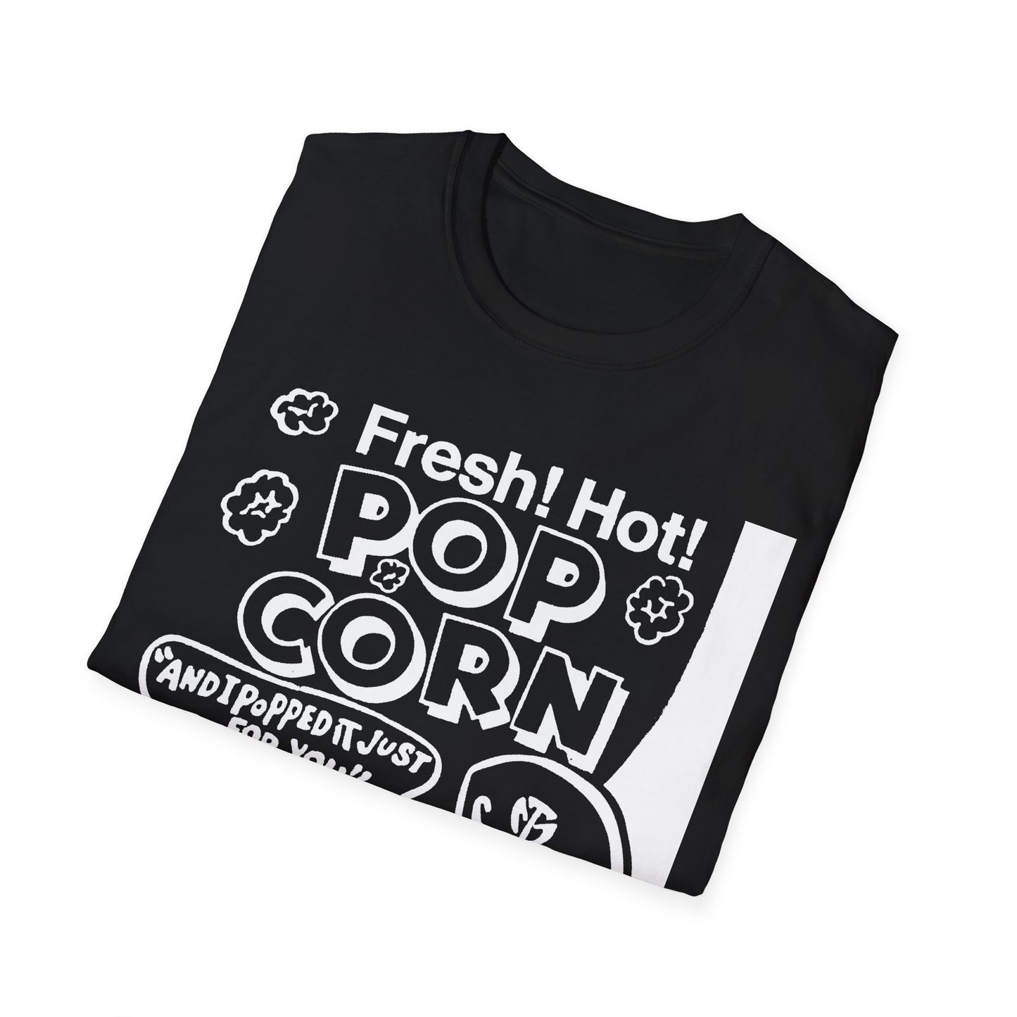 1940s popcorn box logo for martin theatres with a cute little popcorn mascot tshirt