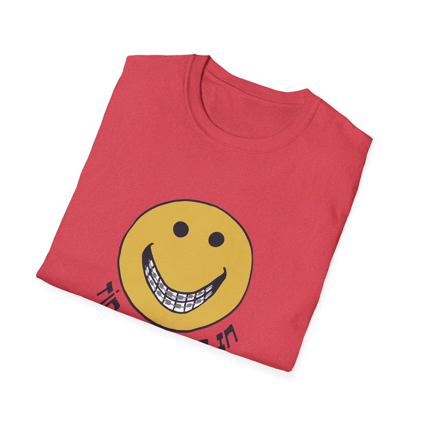 vintage tin grins are in 1970s design tshirt