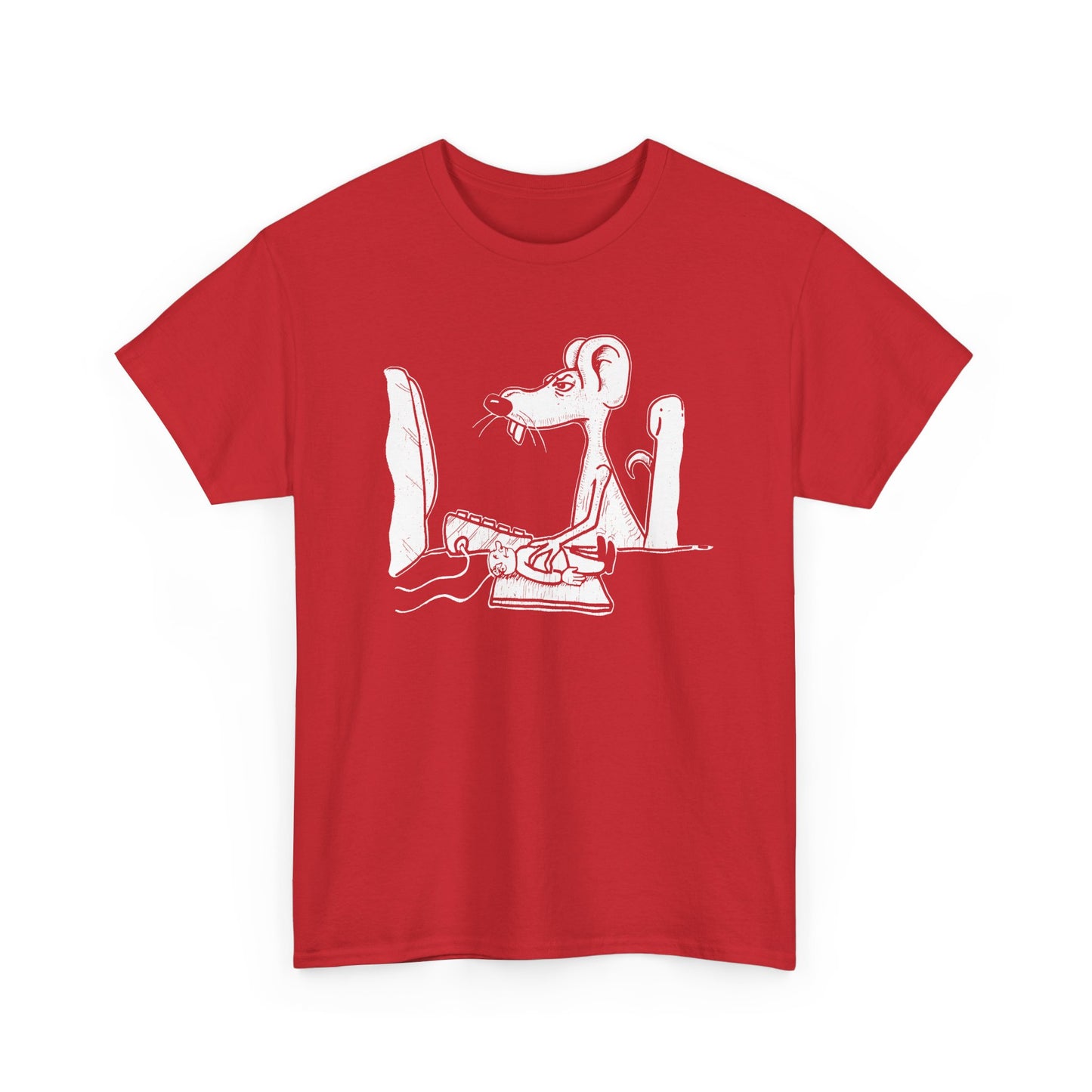 vintage 1990s mouse using man pad on a computer reproduction tshirt