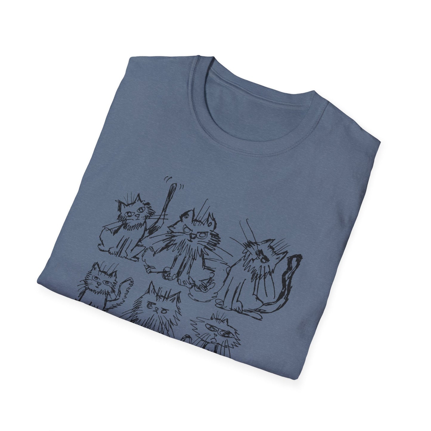 original drawing six cats tshirt