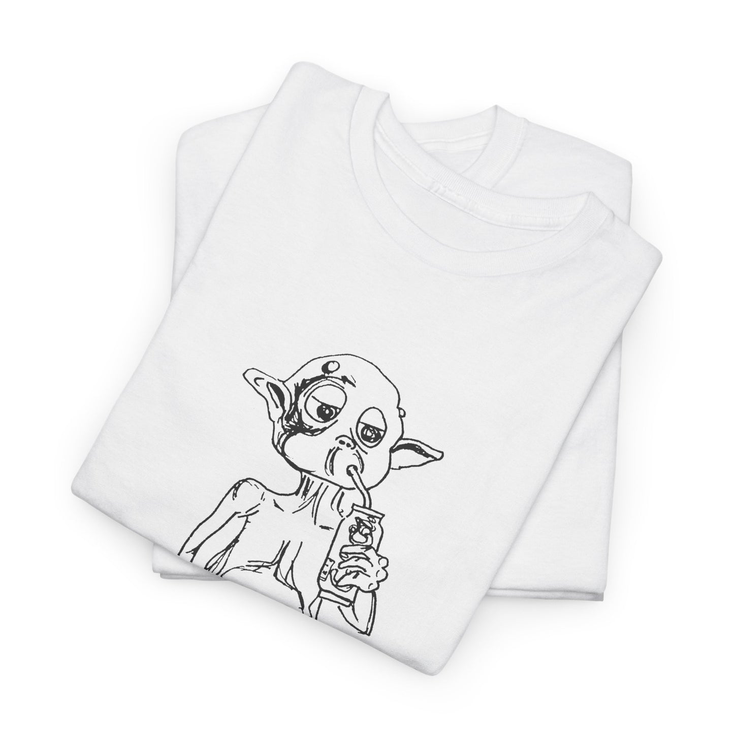 mysterious alien creature (MAC) drinking cola full body original sketch tshirt