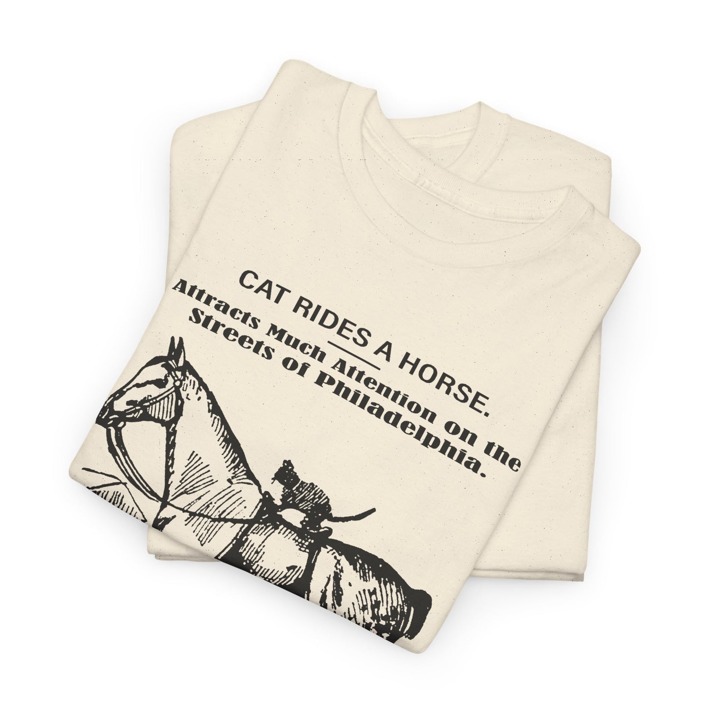1898 cat named waffles rides horse news article drawing reproduction tshirt
