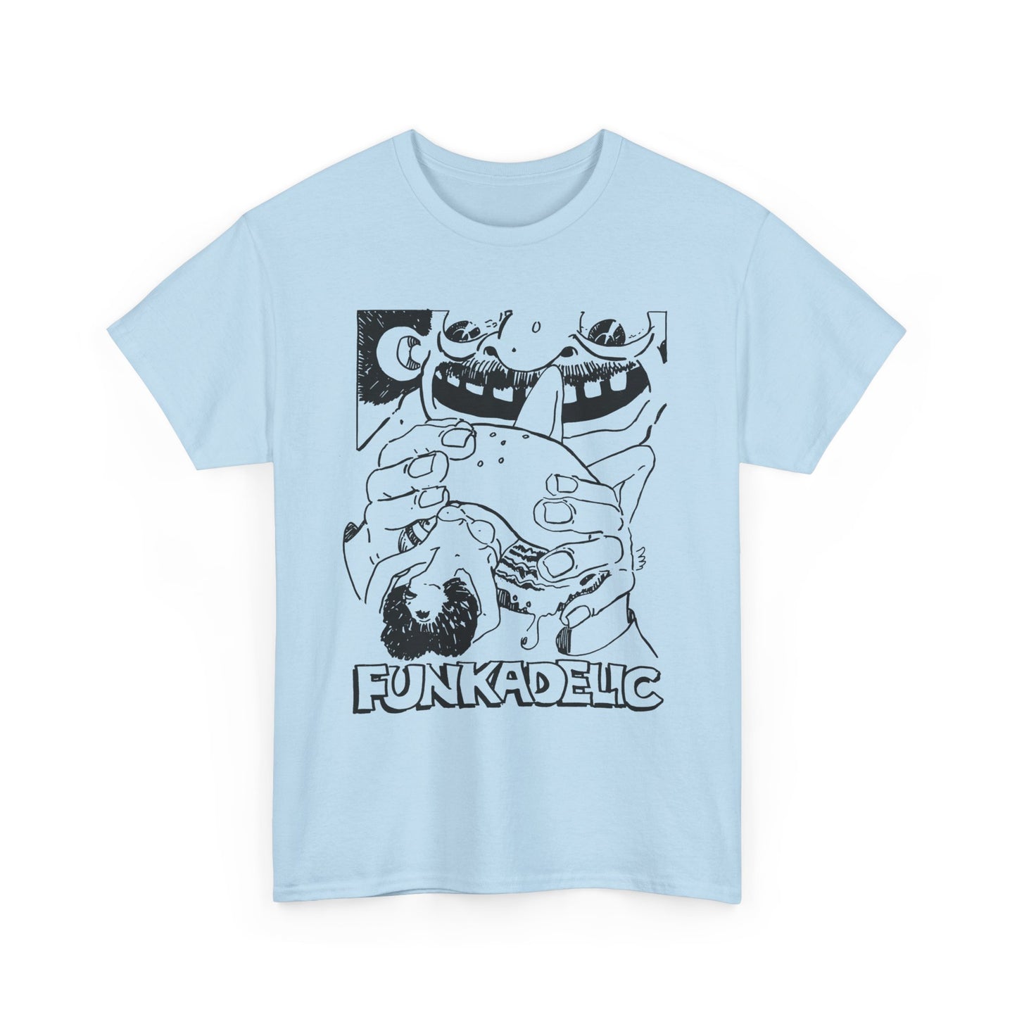 1970s ad for funkadelic's let's take it to the stage album custom edit tshirt