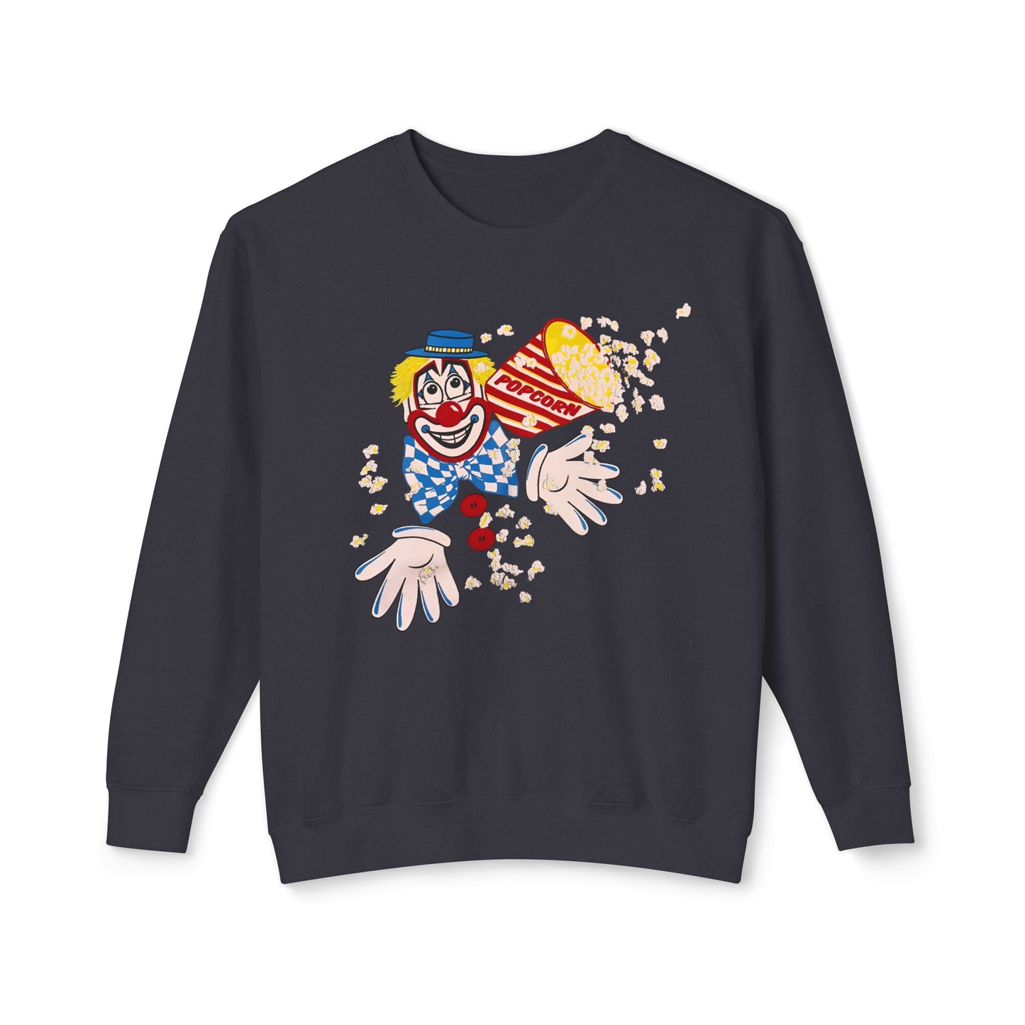 vintage 1980s popcorn clown graphic  100% cotton sweatshirt