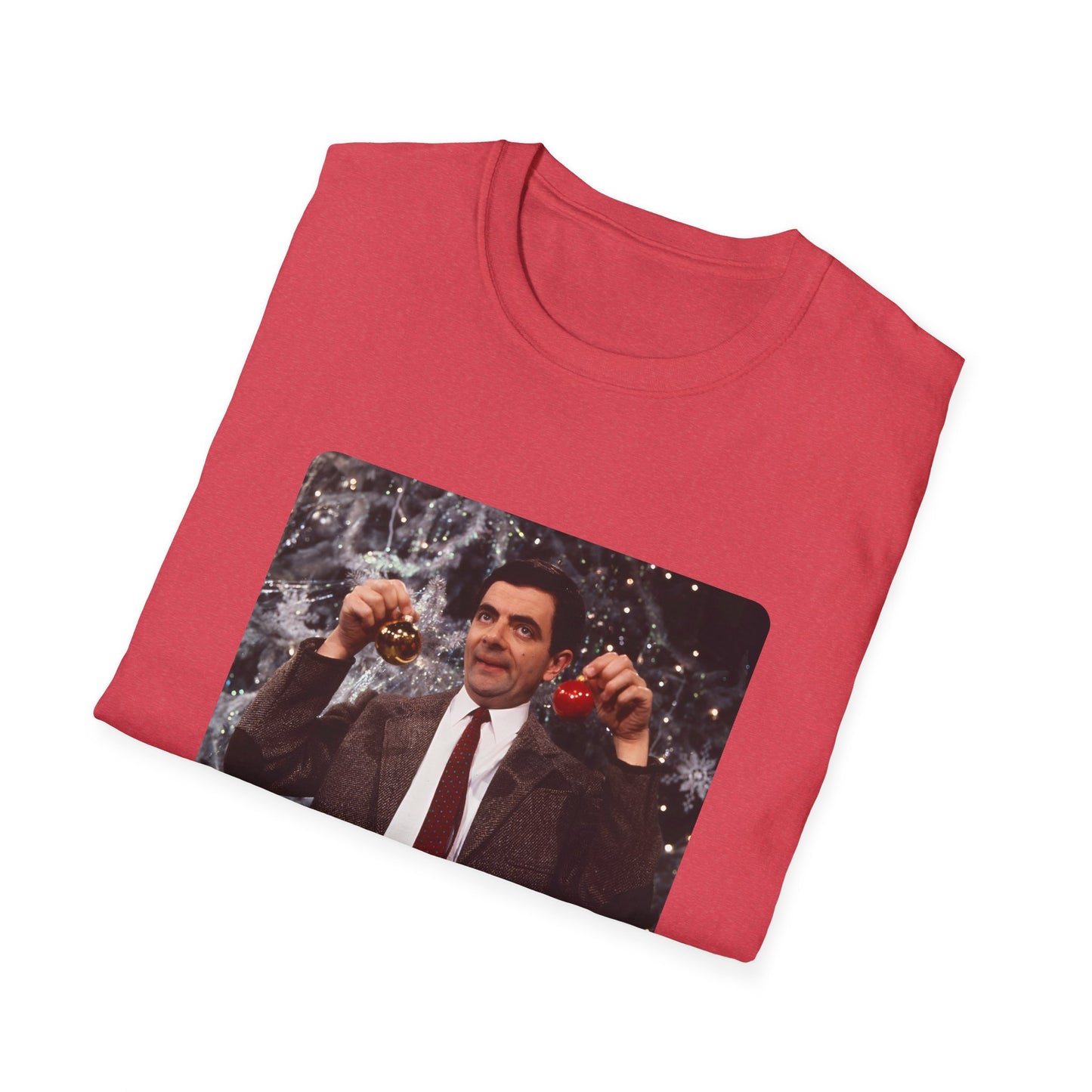 mr bean with christmas ornaments tshirt