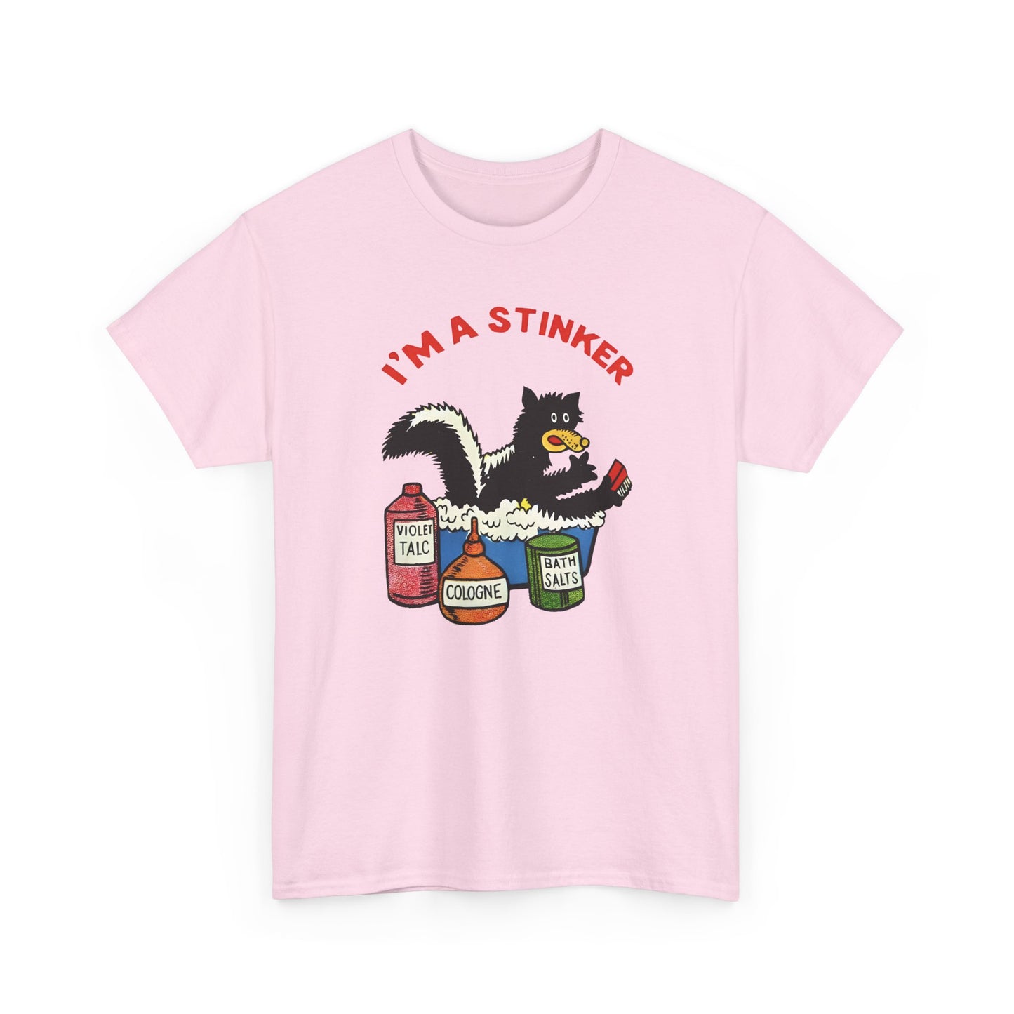 1960s skunk in bath i'm a stinker reproduction tshirt