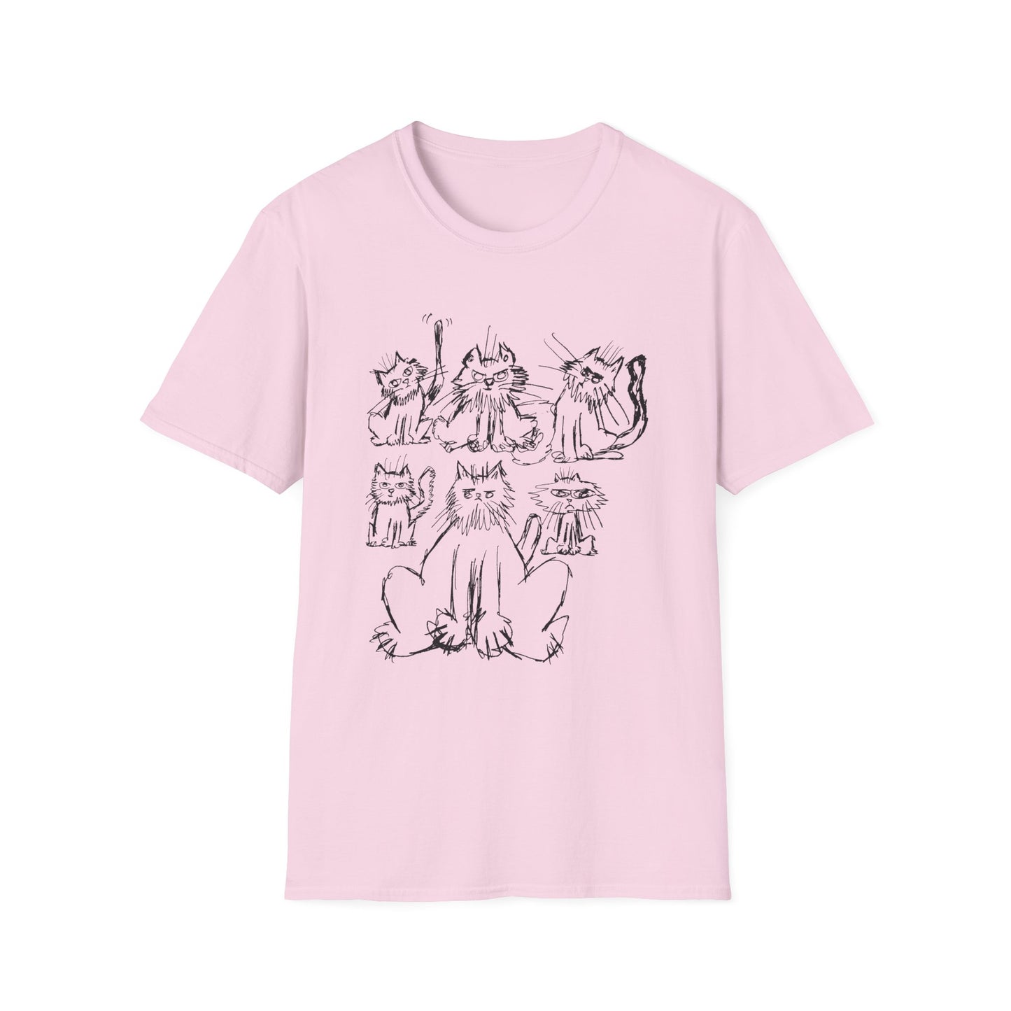 original drawing six cats tshirt