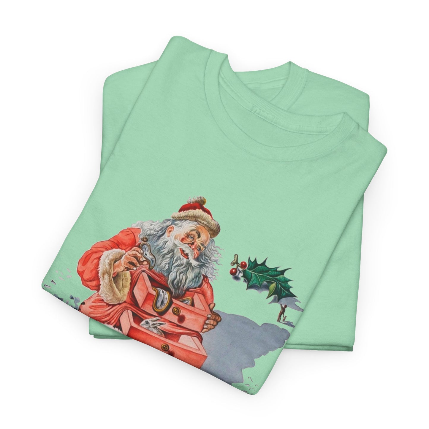 salvador dali's 1948 santa with drawers christmas card tshirt