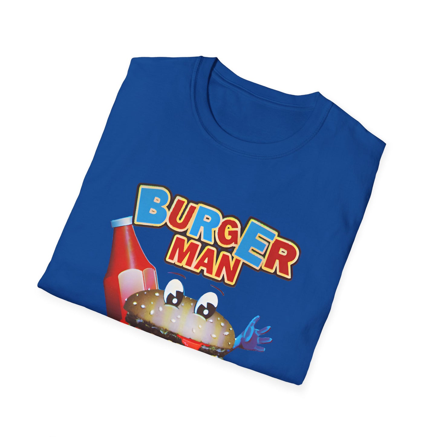 old video game burger man retro design reproduction tshirt