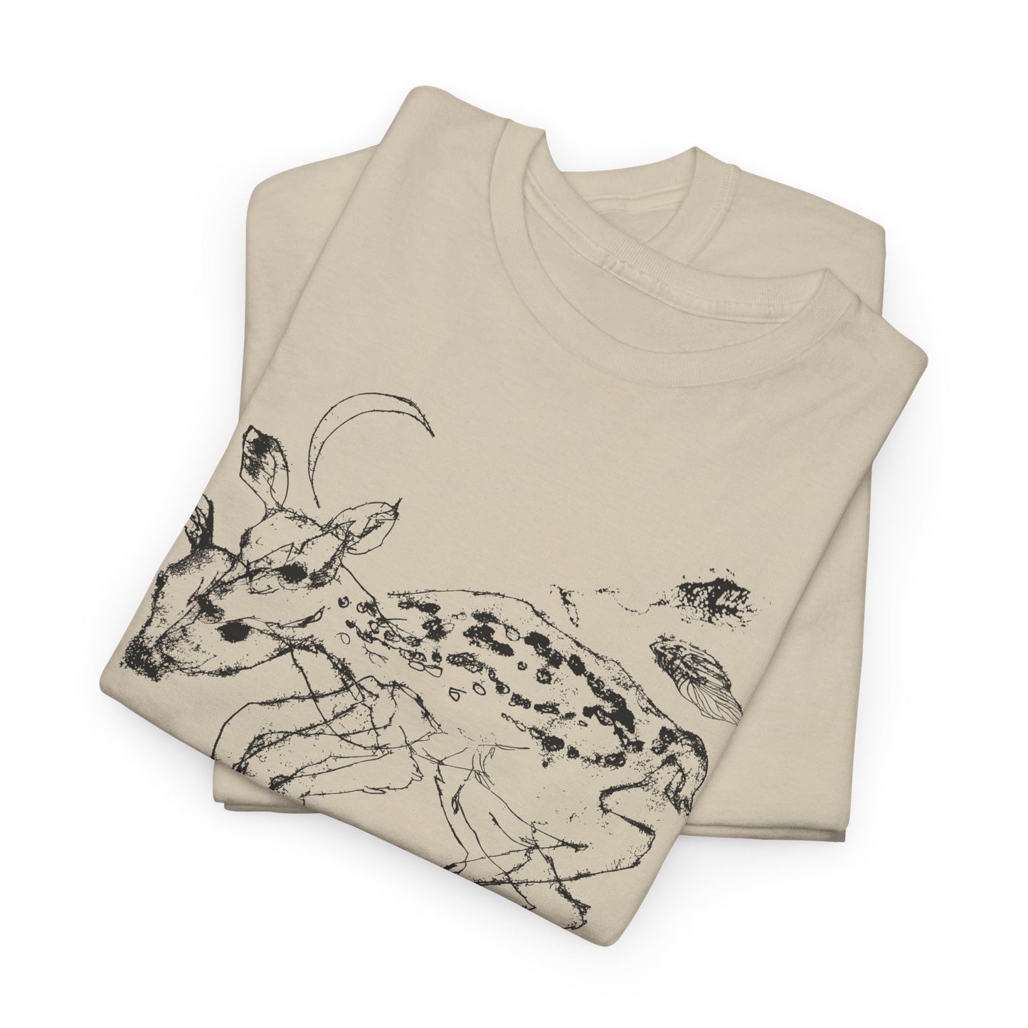 weird deer illustration custom edit tshirt