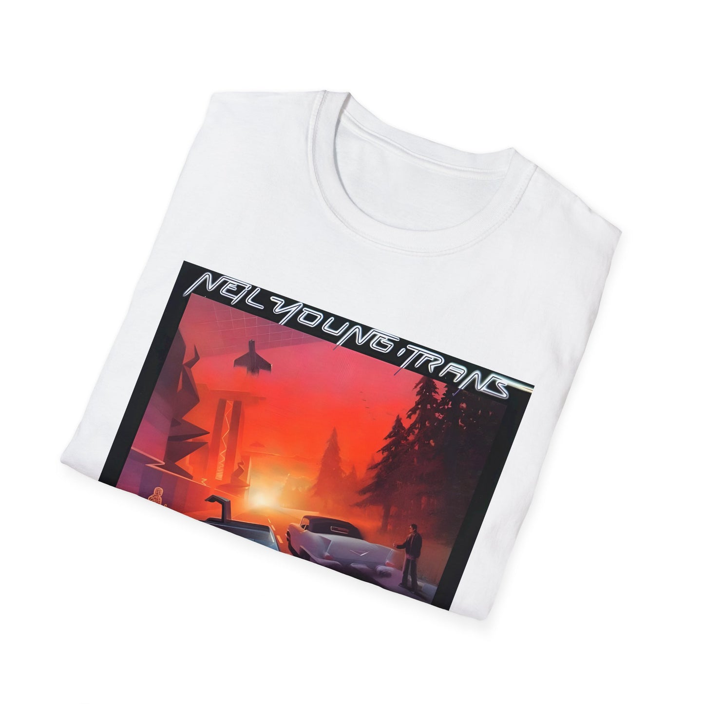 neil young 1983 trans album cover tshirt