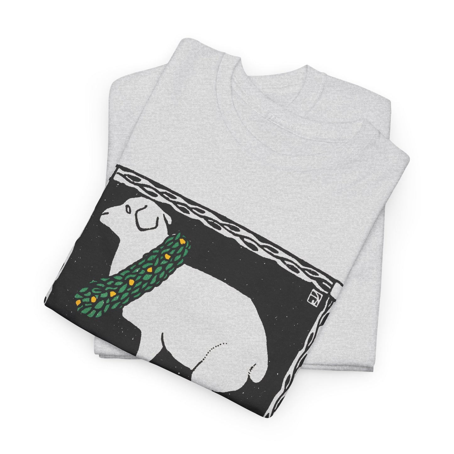1909 josef von diveky happy easter (frohe ostern) color lithograph lamb reproduction tshirt