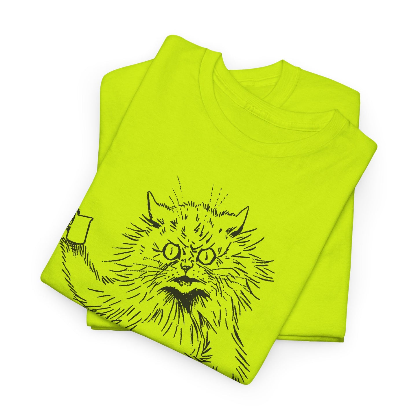 louis wain angry cat with cup reproduction tshirt