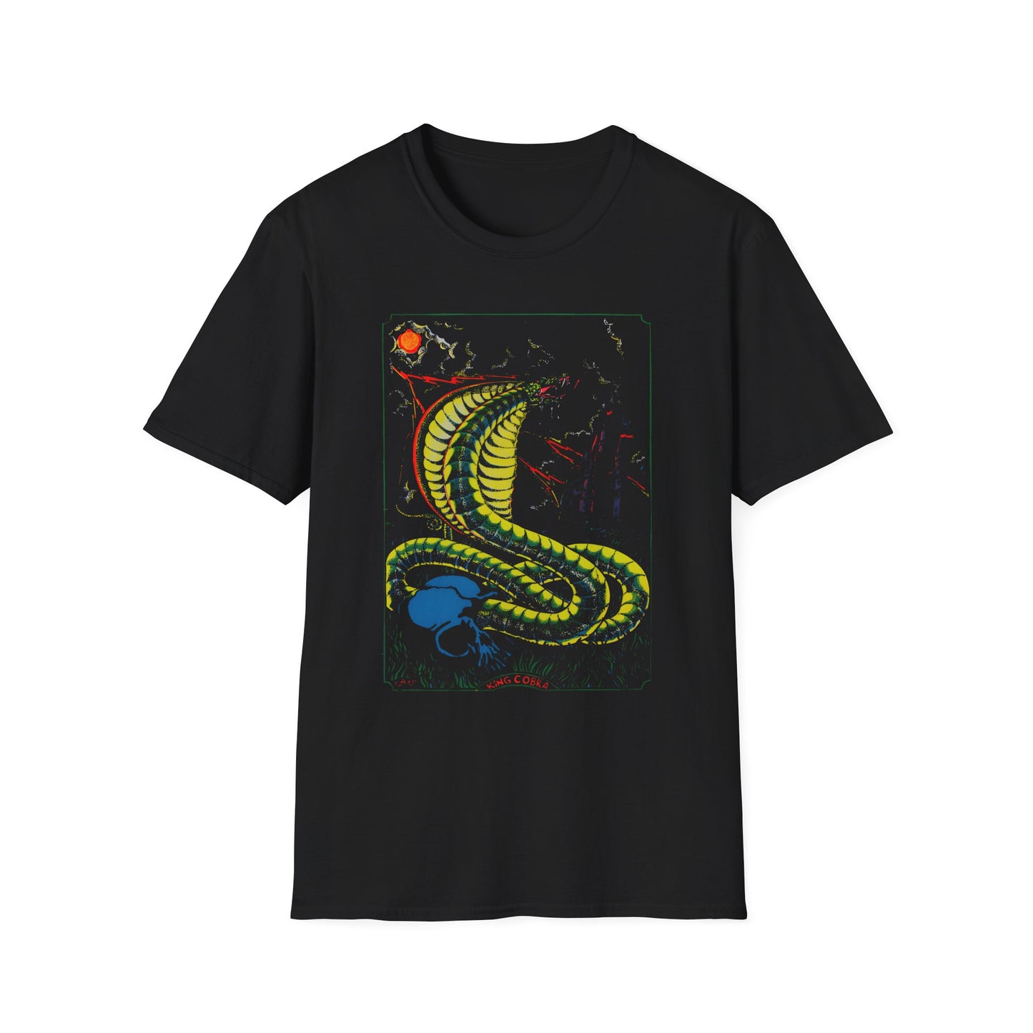 1974 king cobra psychedelic black light poster tshirt