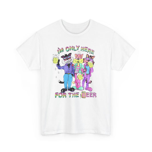 vintage 1991 i'm only here for the beer drunk cats reproduction tshirt