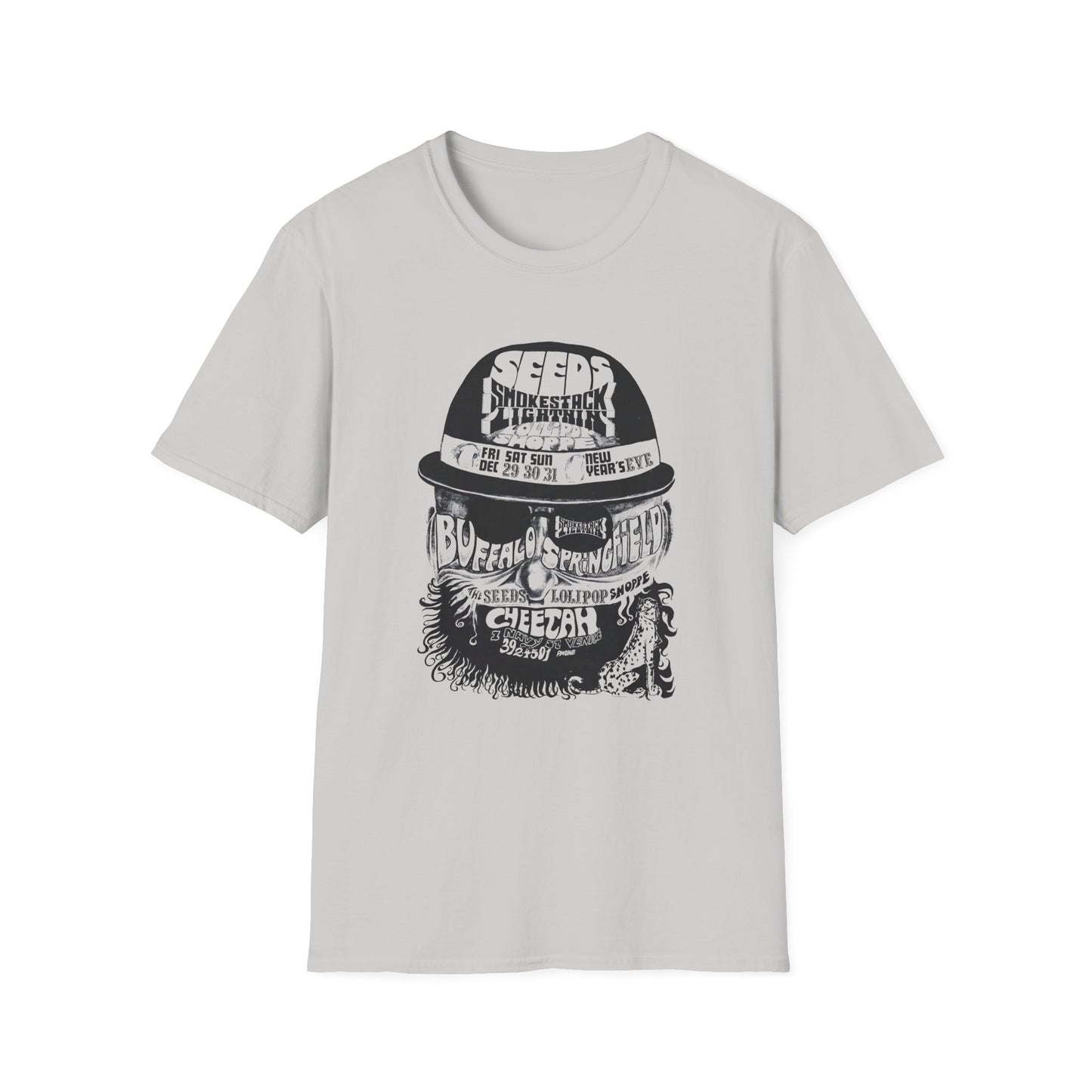 1960s show poster tshirt the seeds buffalo springfield lolipop shoppe tshirt