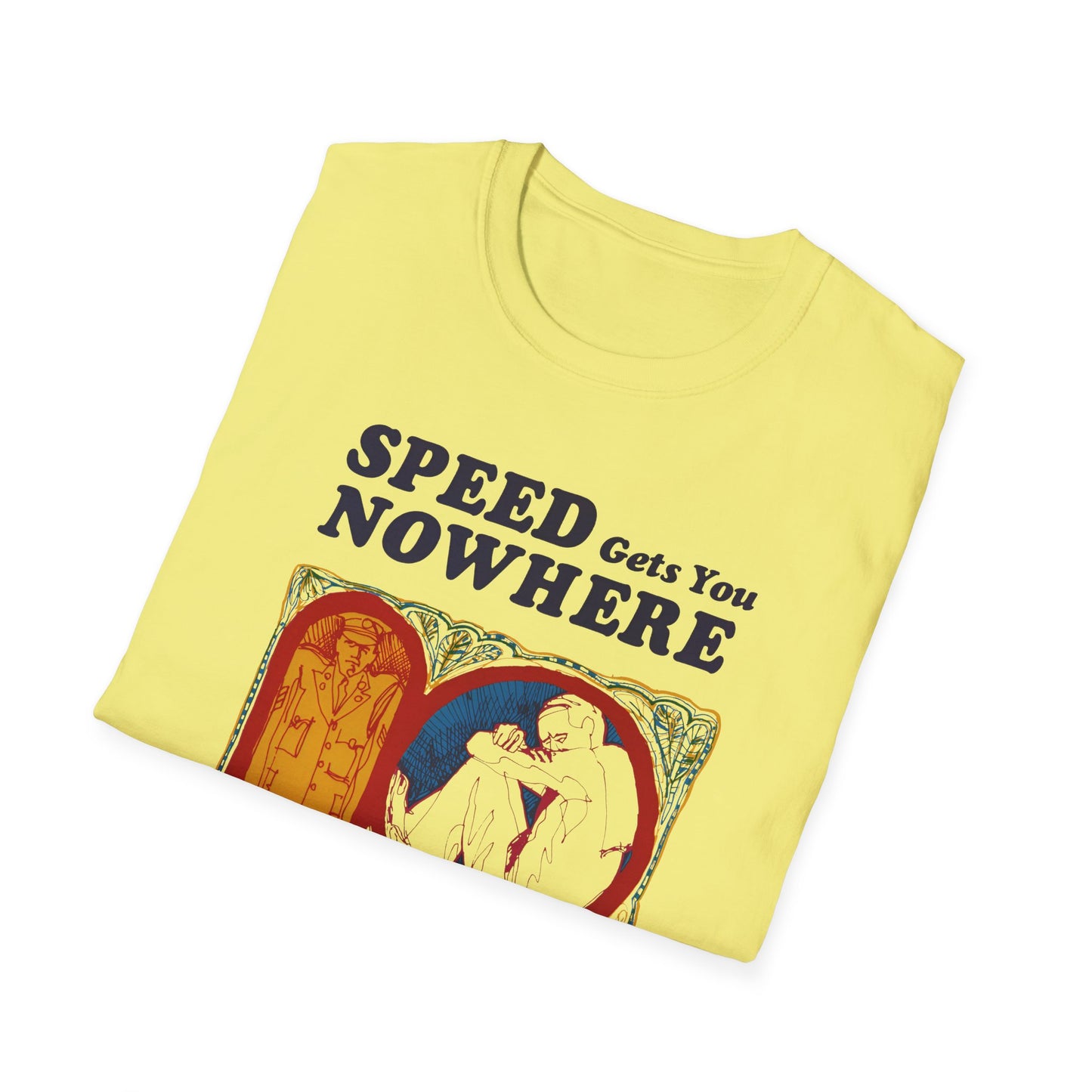 1970s anti drug campaign poster "speed gets you nowhere" tshirt