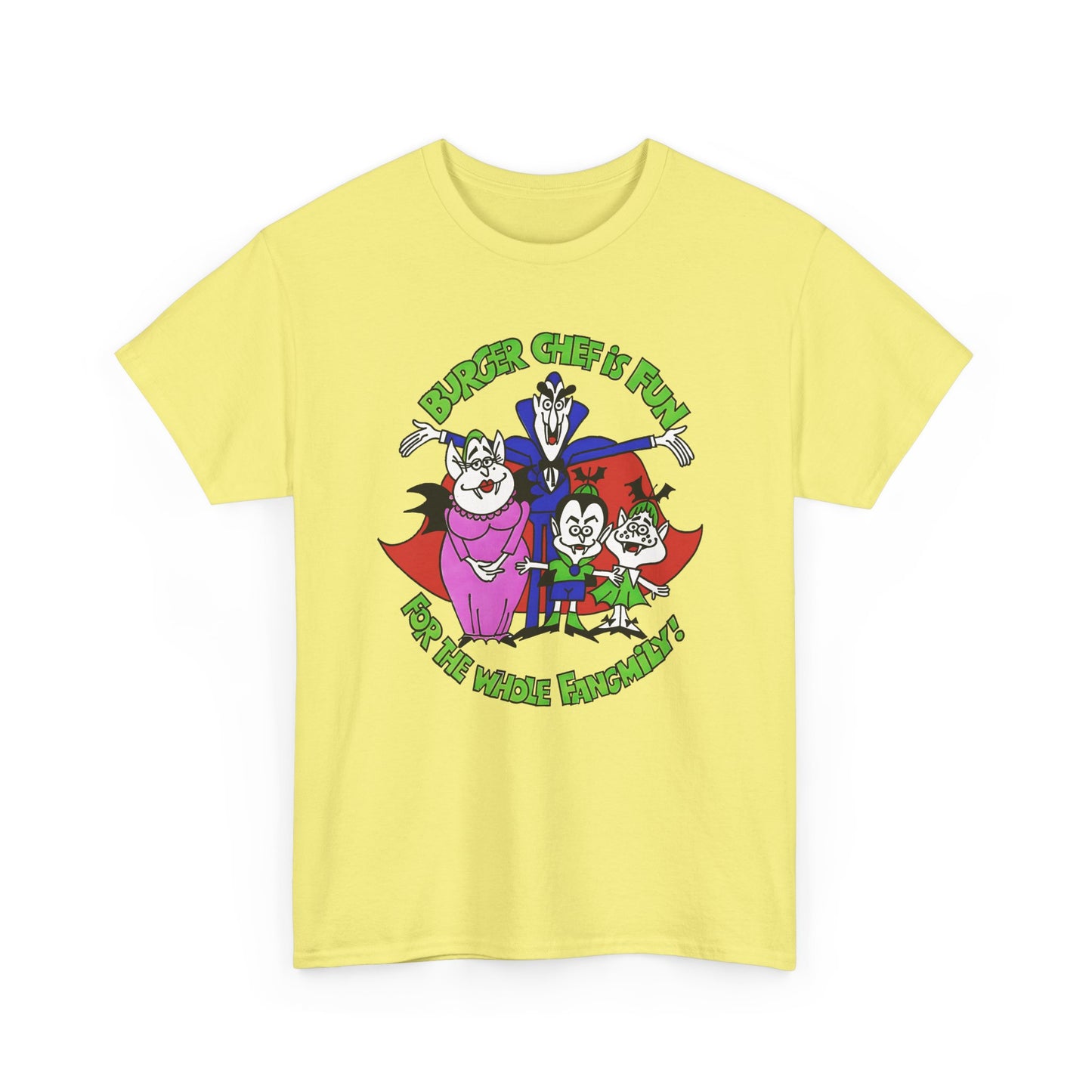 1970s burger chef is fun for the whole fangmily reproduction tshirt
