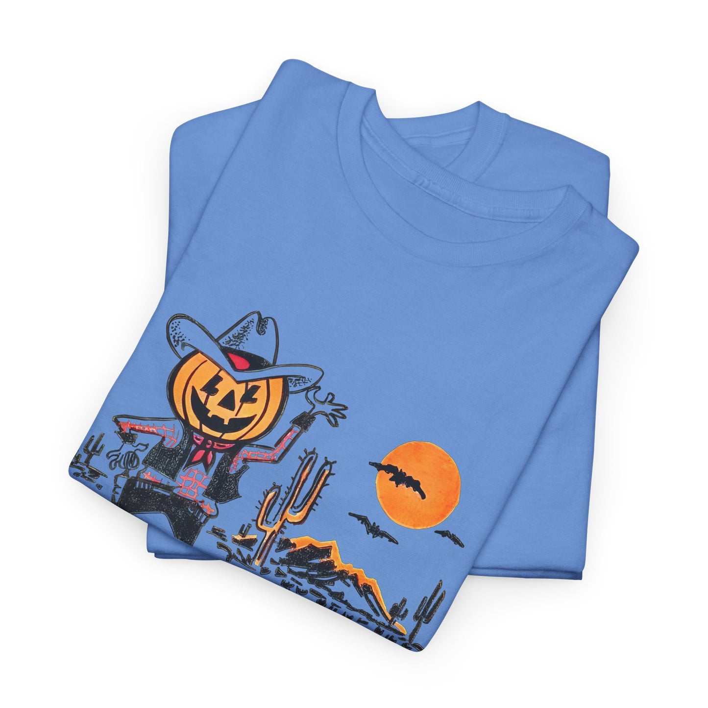 vintage trick or treat bag cowboy pumpkin graphic reproduction tshirt