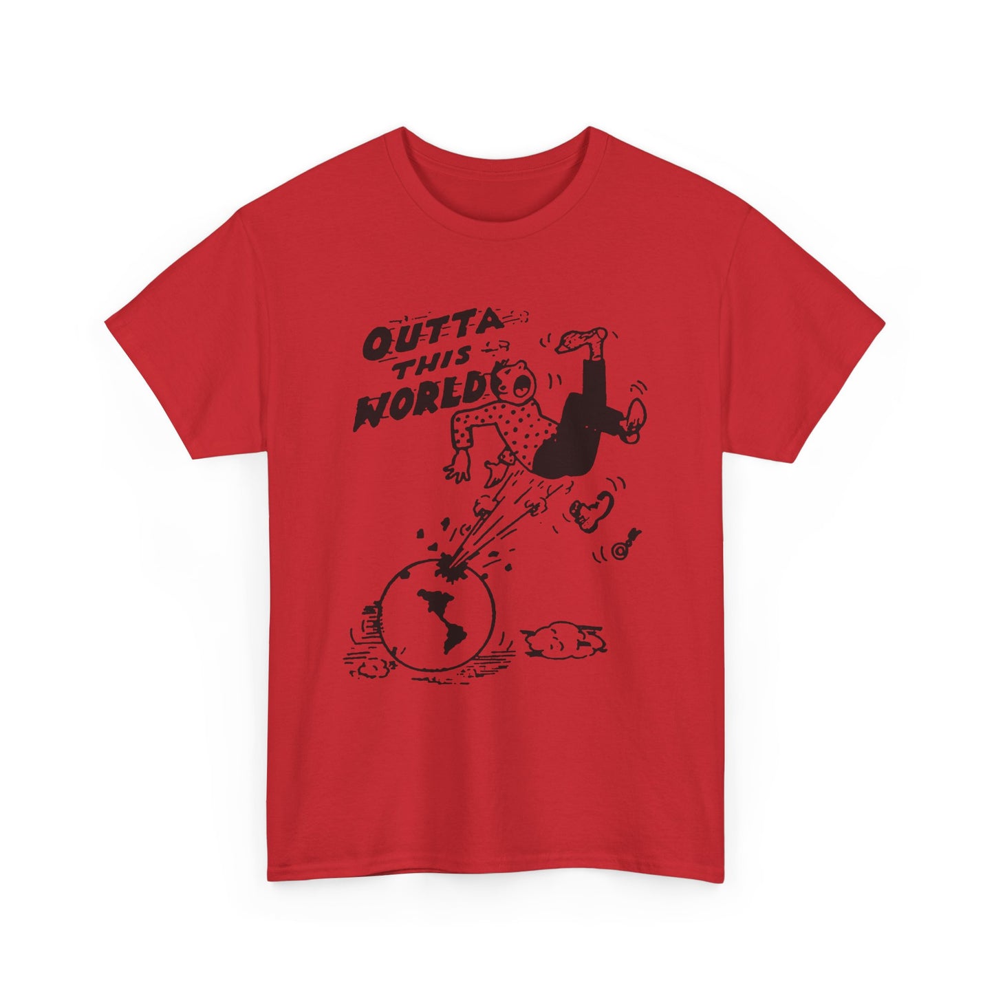 mid century burlesque advertising image outta this world tshirt