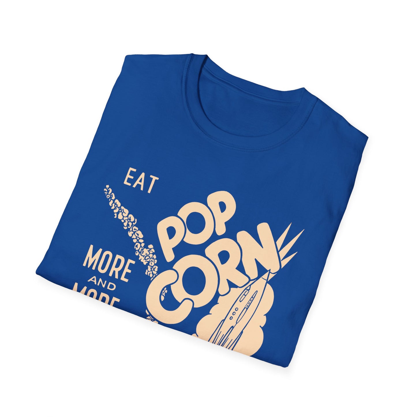 1950s popcorn box logo eat popcorn more and more and more out of this world! tshirt